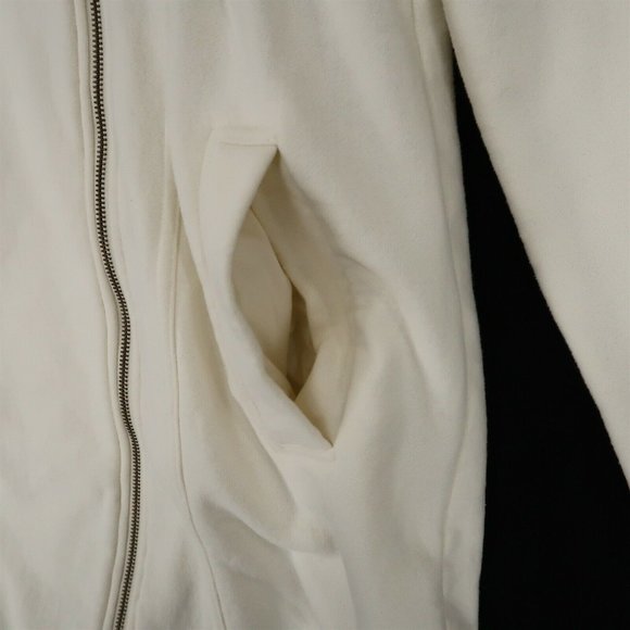 Prana Mila Sweater Jacket Cream Asymmetrical Full Zip - Picture 4 of 11